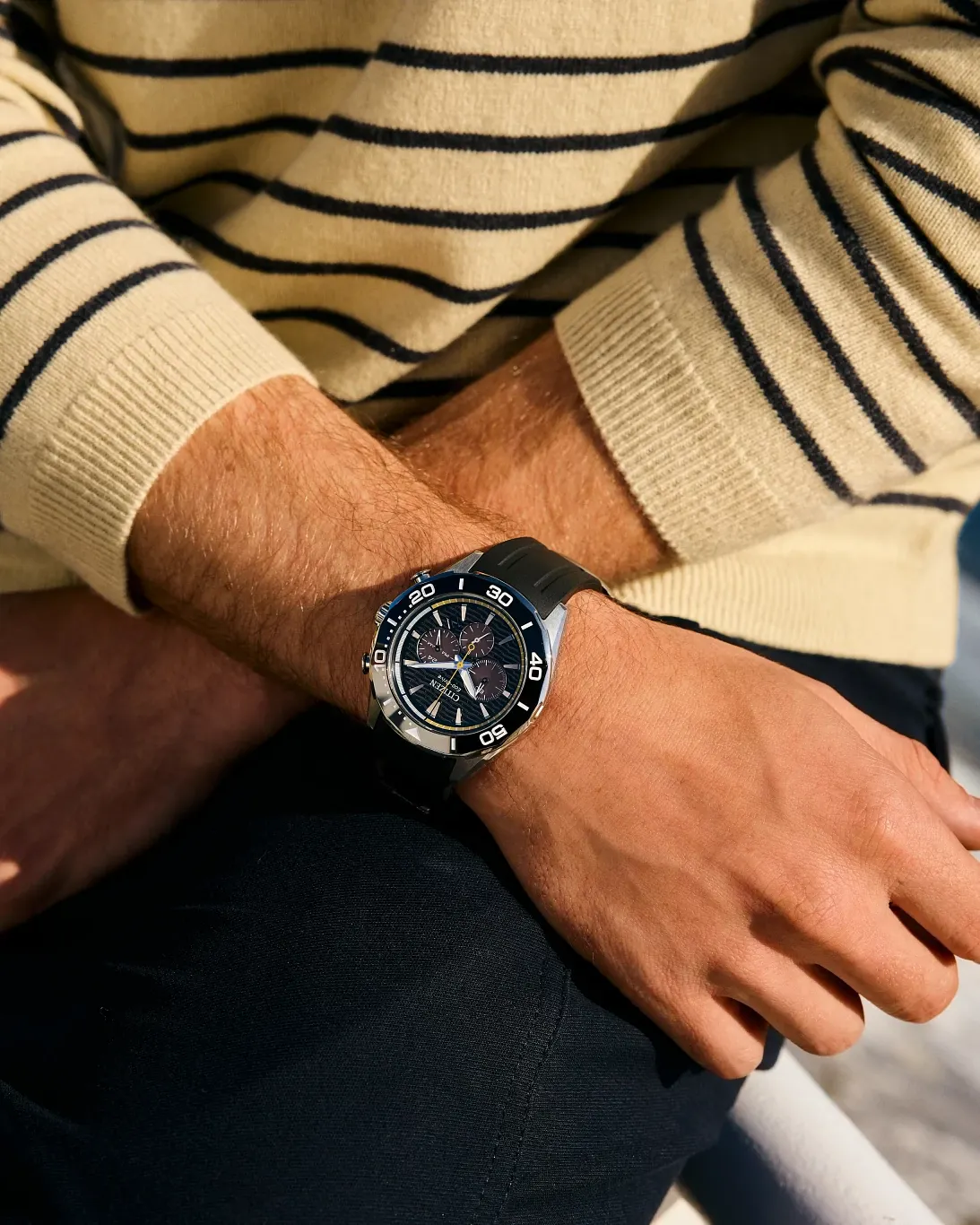 Endeavor Chrono Black Dial Polyurethane Strap CA4730-08E | CITIZEN